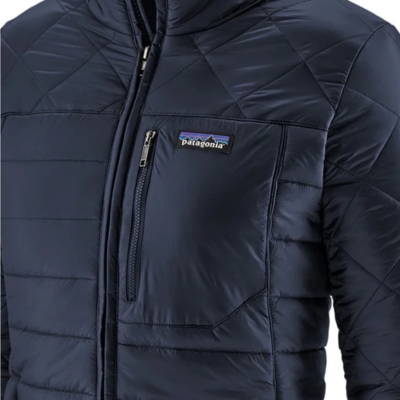Patagonia Women's Radie Parka Insulated Puffer Navy Jacket Medium - Picture 4 of 4